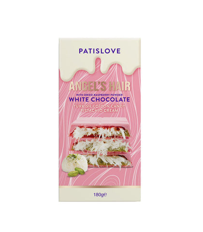 Patislove White Chocolate with Raspberry Powder and Pişmaniye Filling and Pişmaniye Cream